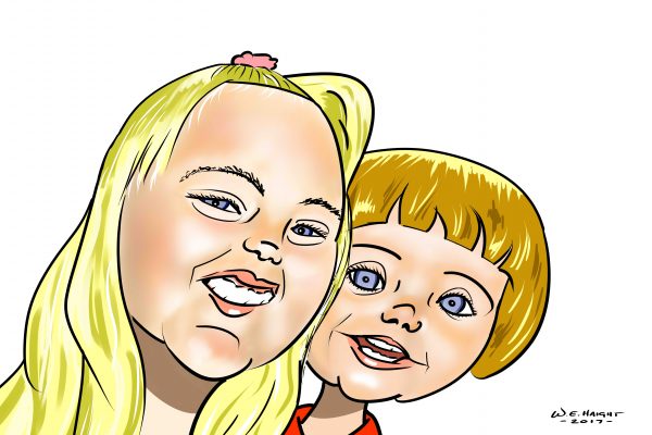 caricature katie and Nicole